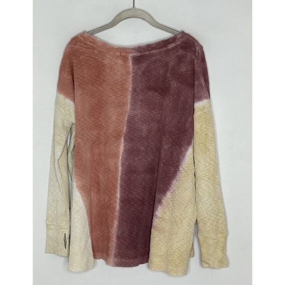 We The Free Top Oversized Tie-Dye Women's Ribbed Dolman Long Sleeve Sz M - Picture 7 of 7